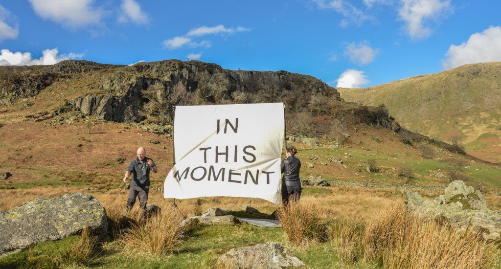 Putting up the canvas.