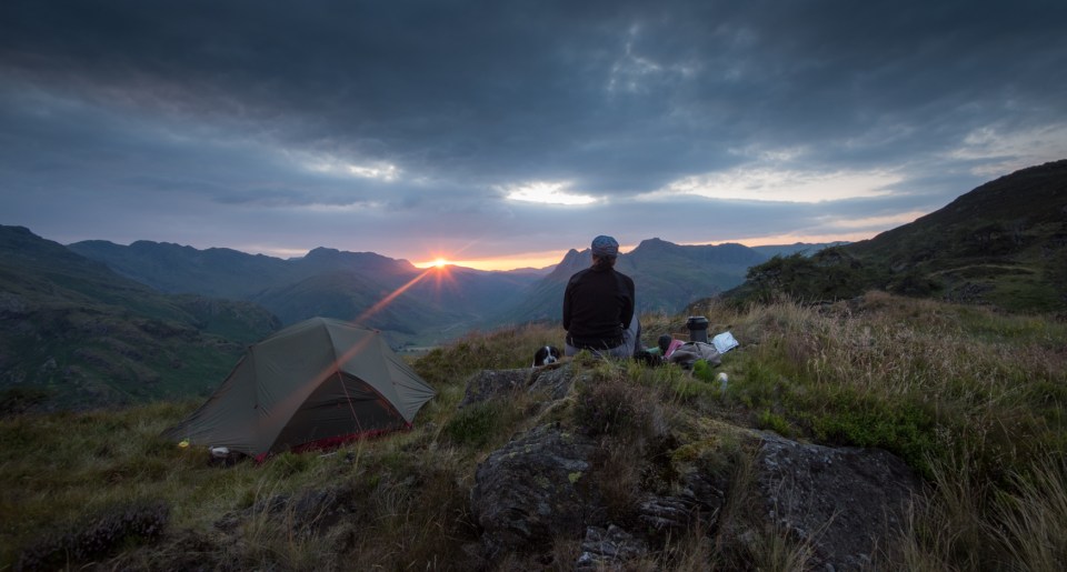 Prepping tea and soaking up the last rays of the sun