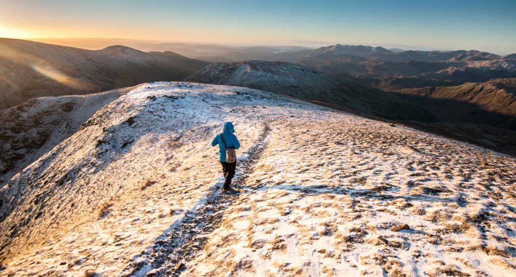 Coming off Dollywaggon Pike after watching the sun rise.